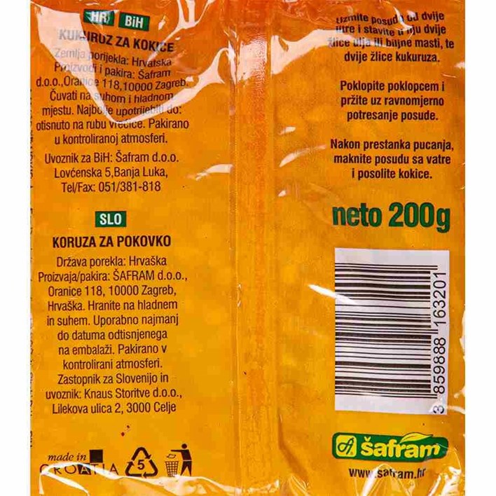 KUKURUZ ZA KOKICE 200g ŠAFRAM