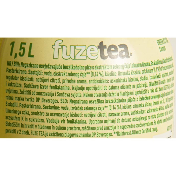 LEDENI ČAJ FUZETEA LIMUN BEZ ŠEĆERA 1,5l COCA COLA