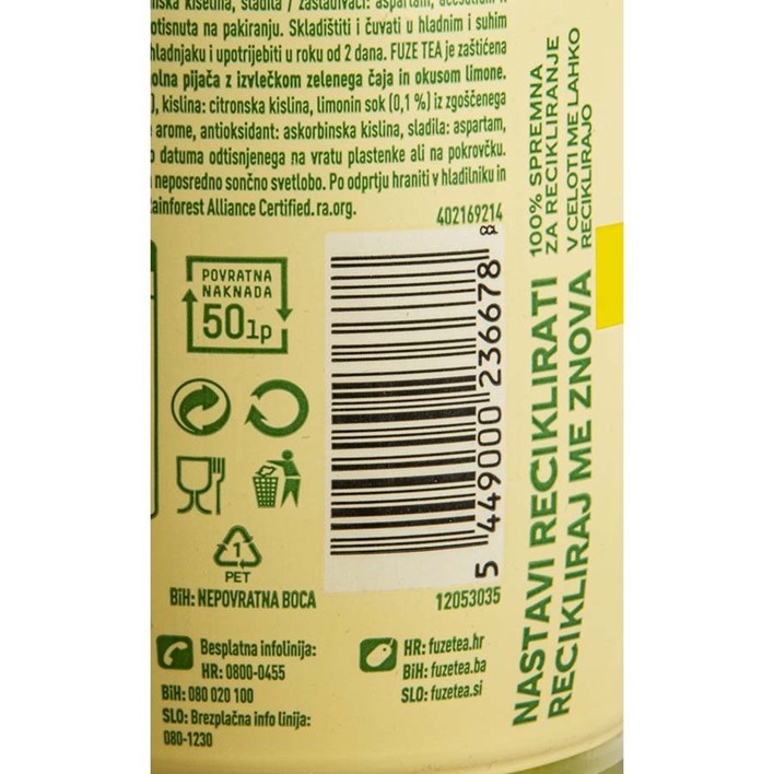 LEDENI ČAJ FUZETEA LIMUN BEZ ŠEĆERA 1,5l COCA COLA