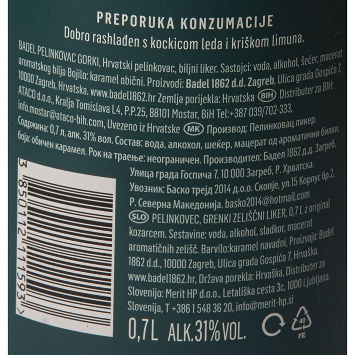 LIKER PELINKOVAC GORKI LIMENKA 0,7l BADEL