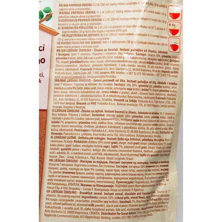 LJEŠNJAK ČOKOLINO 1kg PODRAVKA