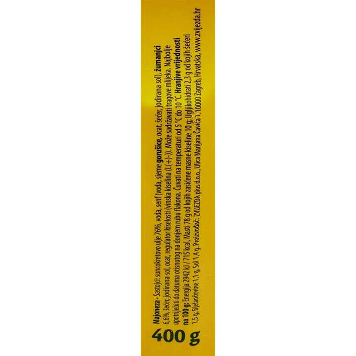 MAJONEZA DELIKATES 400g PVC ZVIJEZDA