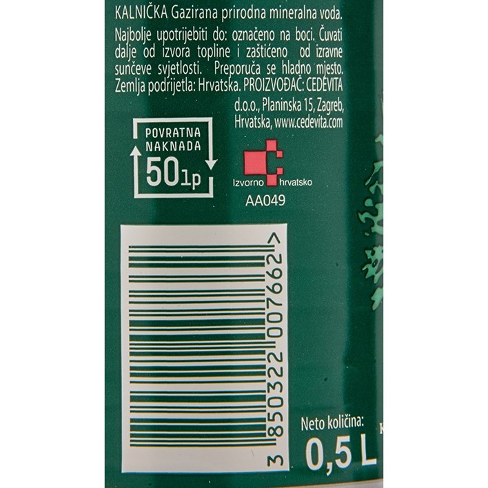 MINERALNA VODA KALNIČKA 0,5L ATLANTIC