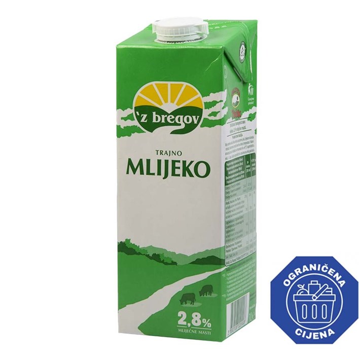 MLIJEKO TRAJNO 2,8%mm ČEP TETRA EDGE 1l VINDIJA