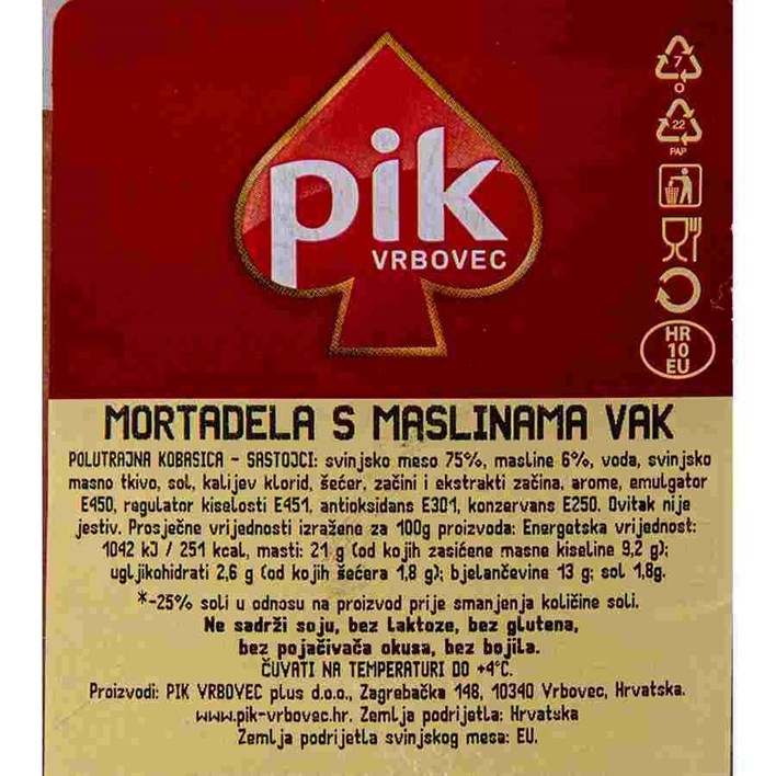 MORTADELA SA MASLINOM VP PIK