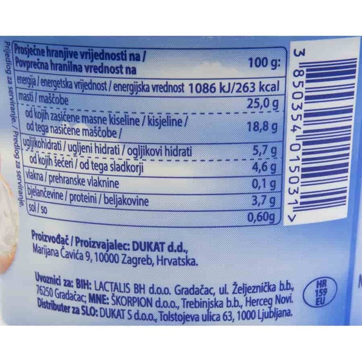 NAMAZ MLIJEČNI DUKATELA ORIGINAL MAXI 250g DUKAT