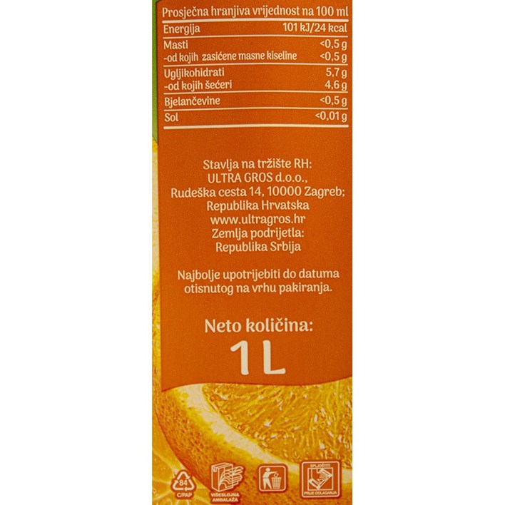 NEKTAR FRUITY DAYS NARANČA  50% 1l ULTRA