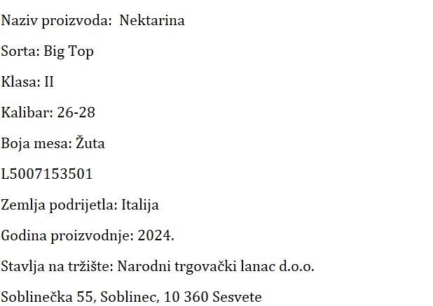 NEKTARINA  NTL
