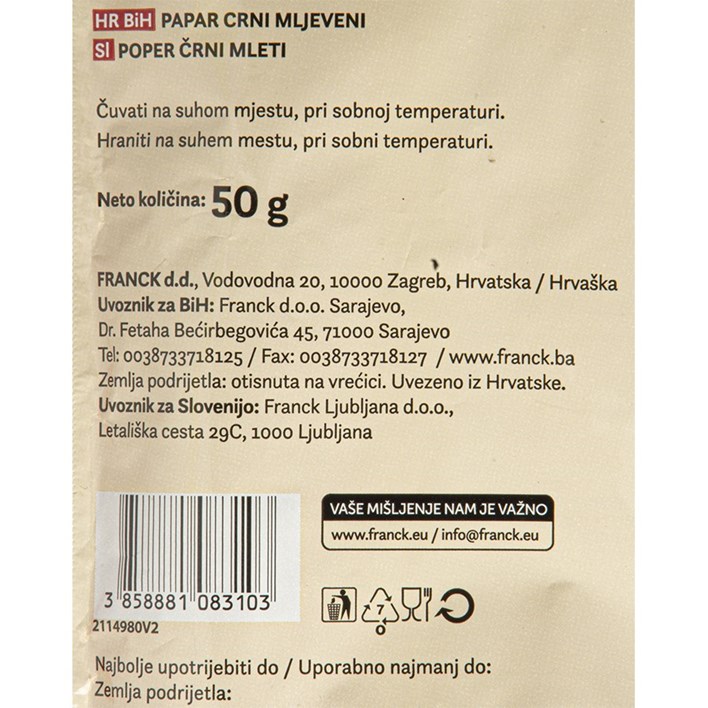 PAPAR MLJEVENI 50g FRANCK