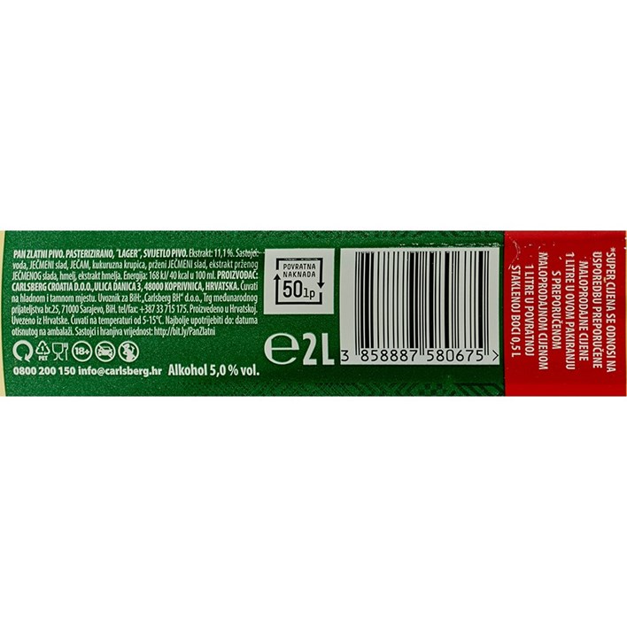 PIVO PAN ZLATNI 2l CARLSBERG