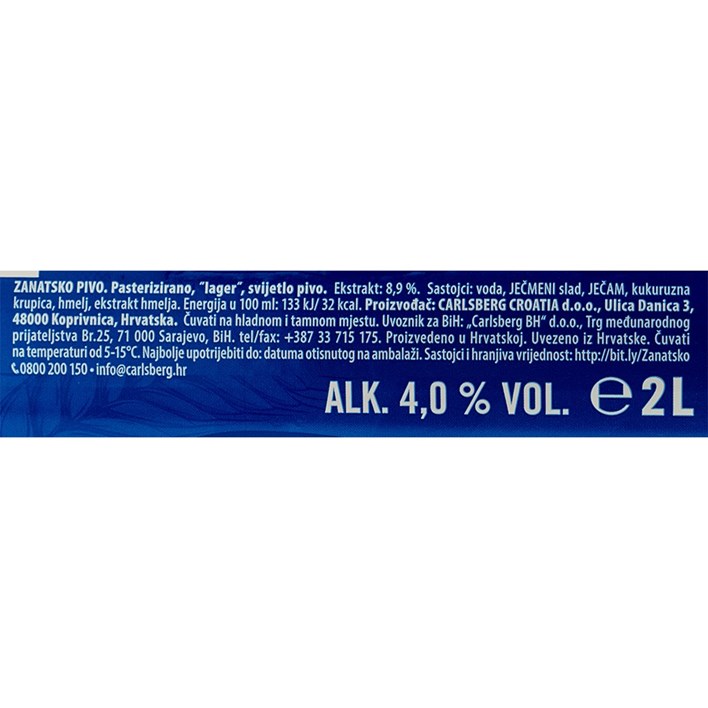 PIVO ZANATSKO 2l PVC CARLSBERG