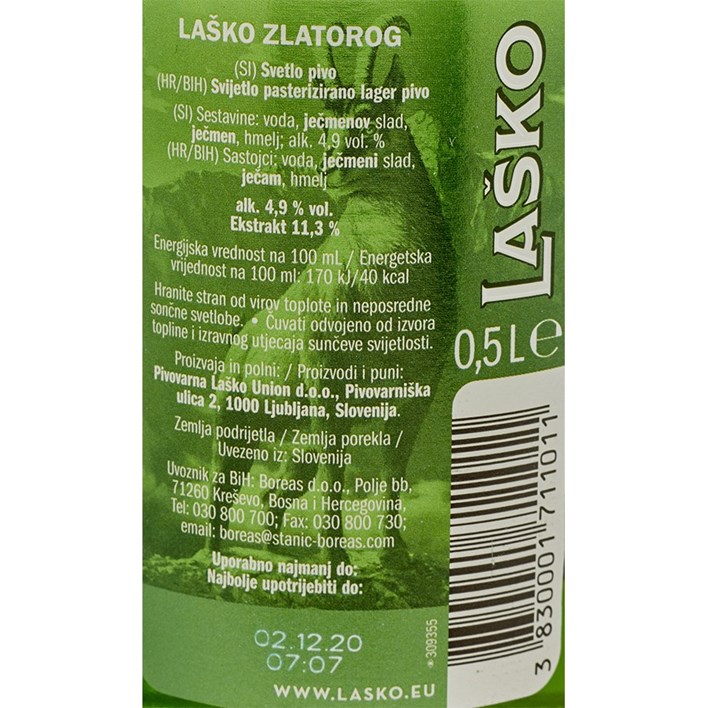 PIVO ZLATOROG LAŠKO 0,5l POVRATNA AMBALAŽA