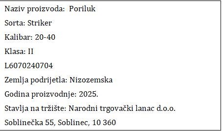 PORILUK SVJEŽI II.KLASA NTL