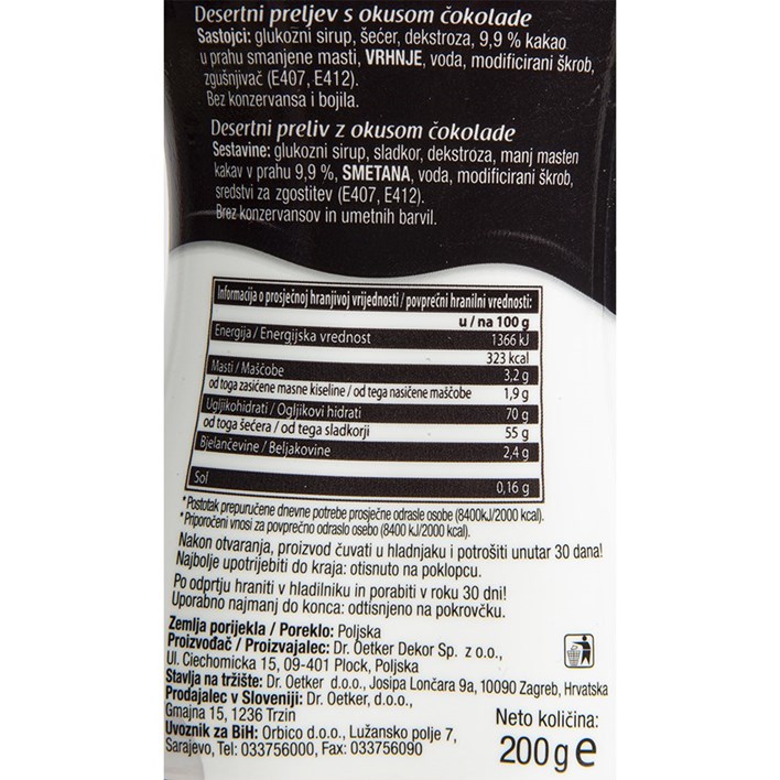 PRELJEV DESERTNI 200g ČOKOLADA DR OETKER