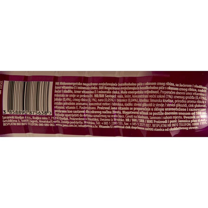 PRIRODNA VODA JANA VITAMIN ANTIOX CRNI RIBIZ 0,5l JAMNICA