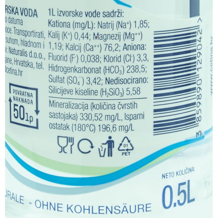 VODA PRIRODBA IZVORSKA CETINA 0,5l