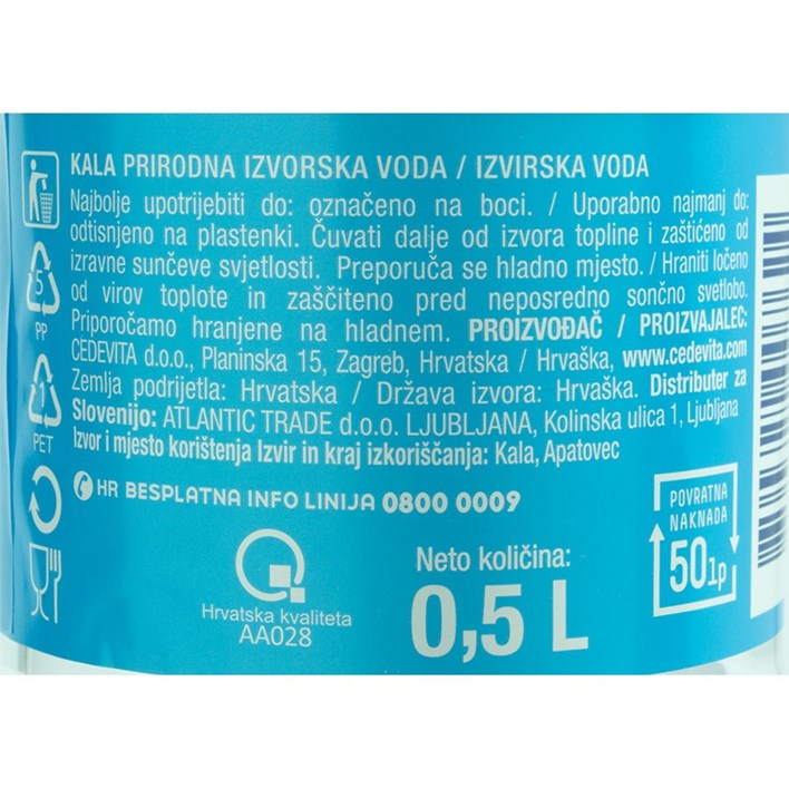 KALA PRIRODNA VODA 0,5 L