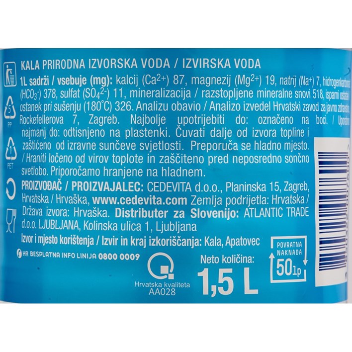 VODA PRIRODNA KALA 1,5l ATLANTIC
