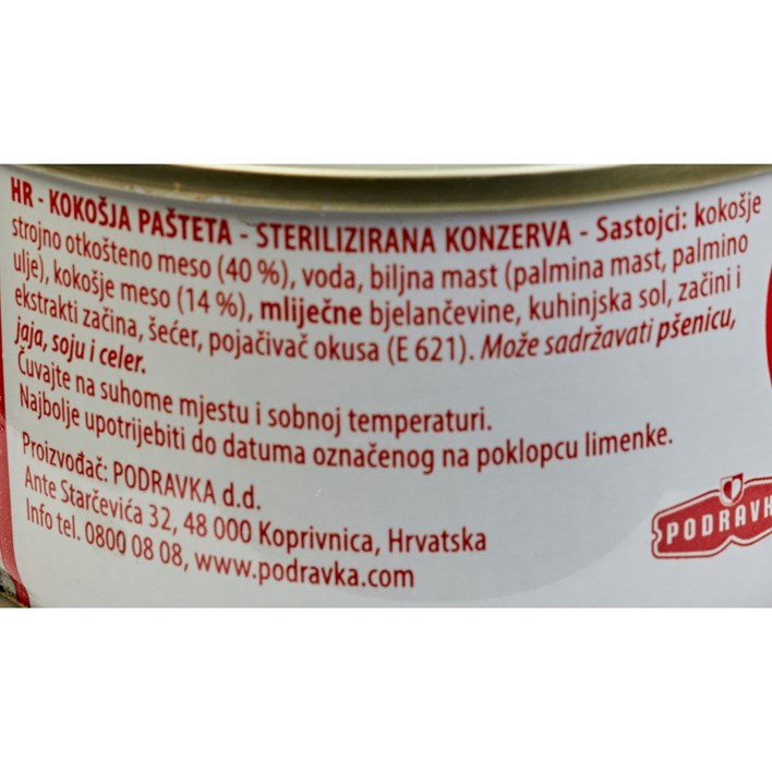 PAŠTETA KOKOŠJA 135 G PODRAVKA