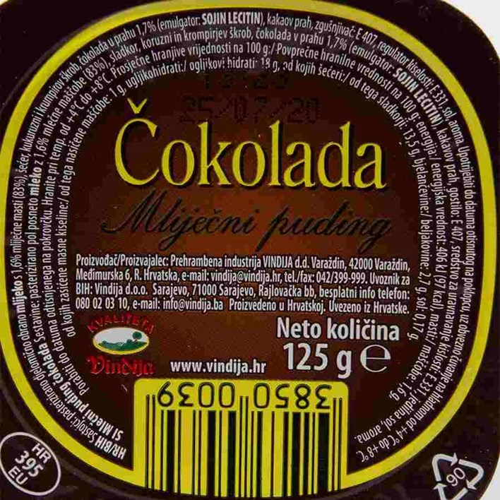 PUDING ČOKOLADA 125g VINDIJA