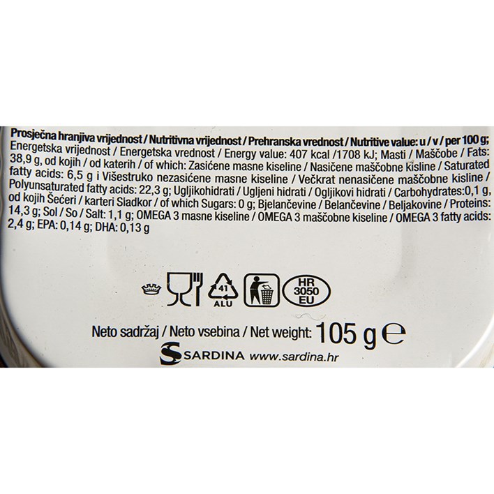 RIBA ADRIATIC QUEEN OSLIĆ A LA BAKALAR 105g SARDINA