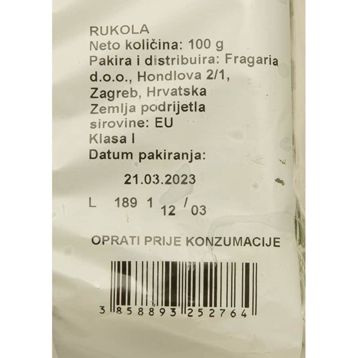 RUKOLA SVJEŽA 100g FRAGARIA