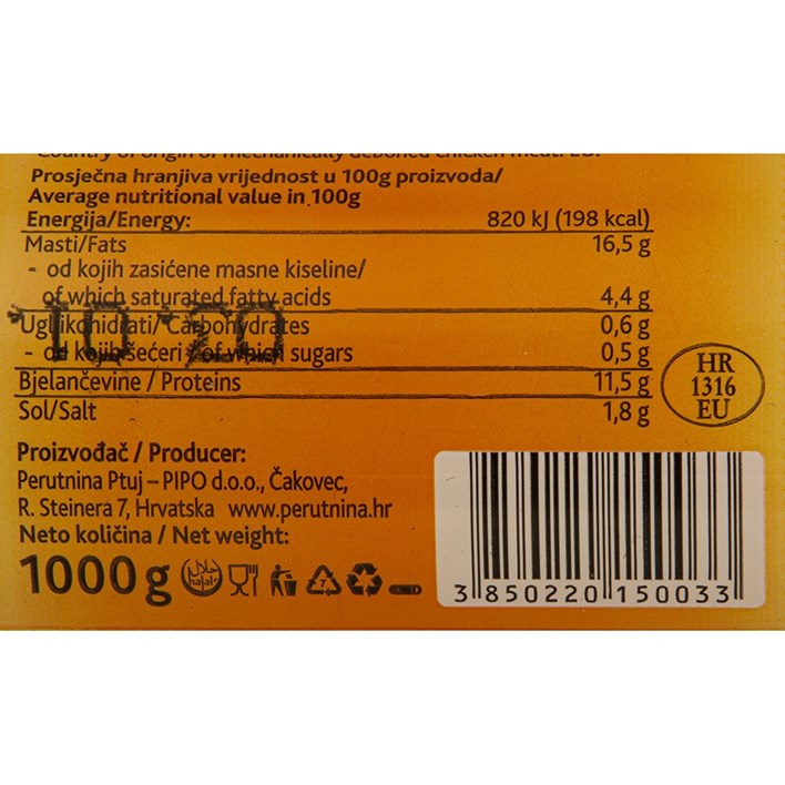 SALAMA EXTRA PILEĆA POSEBNA 1000g PERUTNINA PTUJ