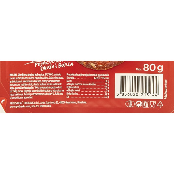 SALAMA KULEN NAREZANI 80g PODRAVKA