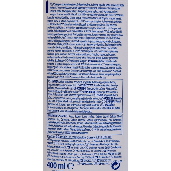 ŠAMPON HEAD & SHOULDERS APPLE FRESH 400ml