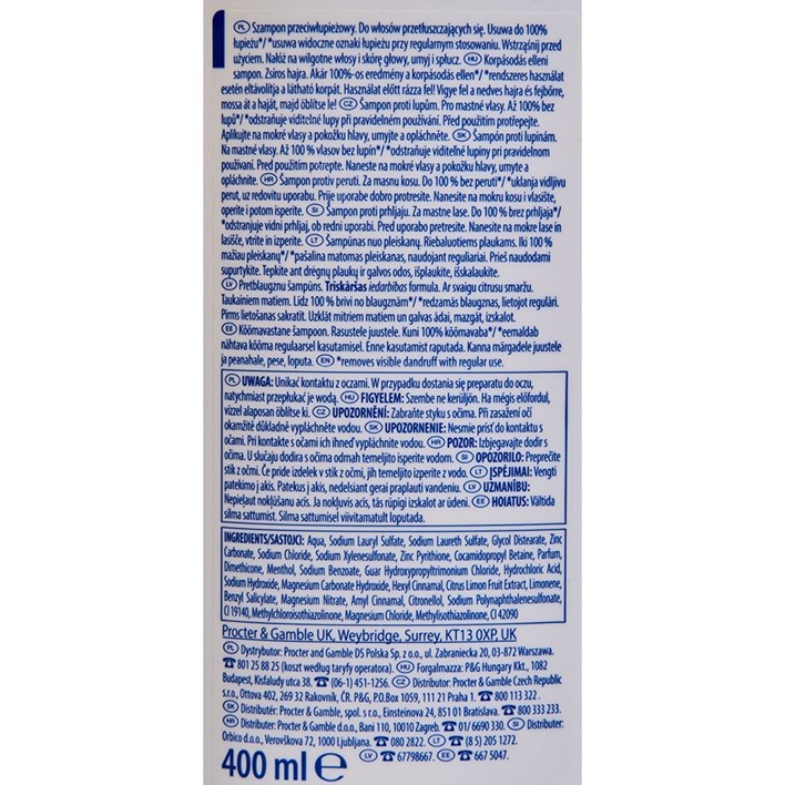 ŠAMPON HEAD SHOLDERS CITRUS 400ml ORBICO