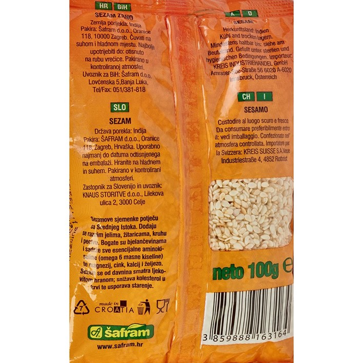SEZAM ZRNO 100g ŠAFRAM