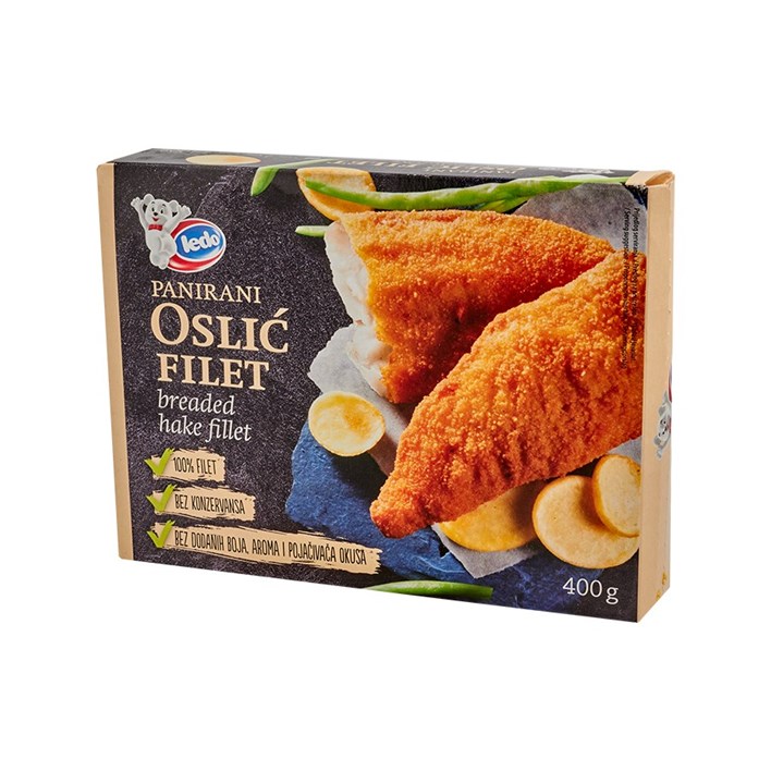 SMRZNUTA RIBA OSLIĆ PANIRANI FILET 400G LEDO