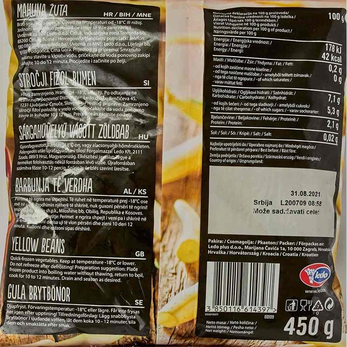 SMRZNUTO POVRĆE MAHUNE ŽUTE 450G LEDO