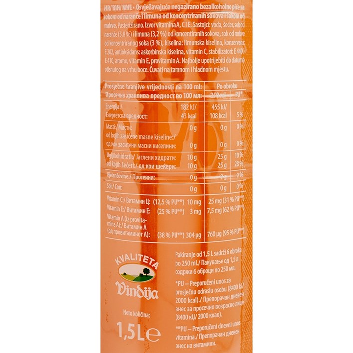 SOK VINDI A+C+E NARANČA MRKVA 1,5l VINDIJA
