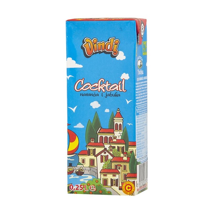 SOK COCTAIL NARANČA JABUKA 0,25l VINDIJA