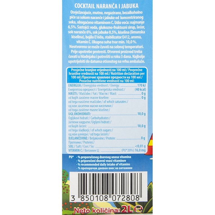 SOK COCTAIL NARANČA JABUKA 2l VINDIJA