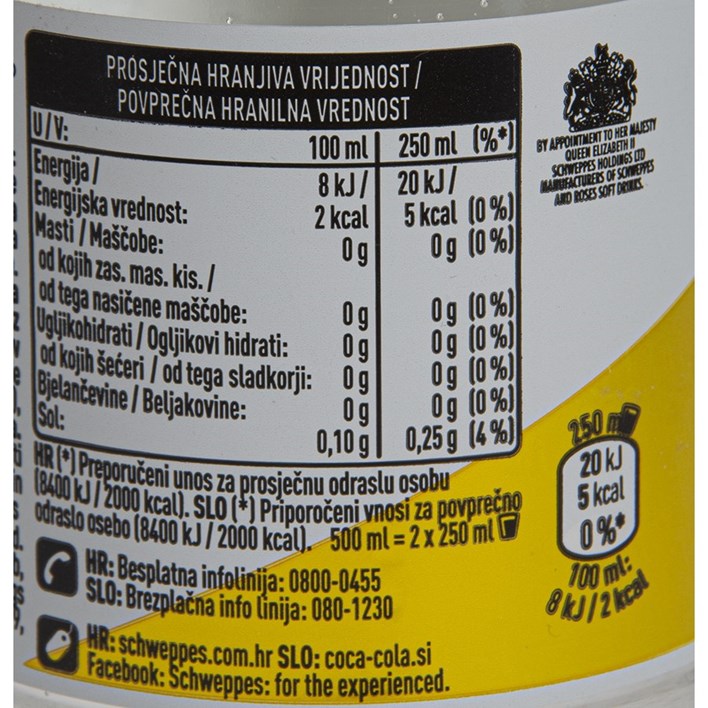 SOK GAZIRANI SCHWEPPES TONIC WATER SLIMLINE 0,5l COCA COLA