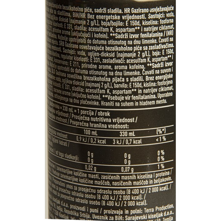 SOK GAZIRANI SKY COLA ZERO 0,33l LIMENKA JAMNICA
