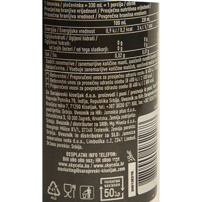 SOK GAZIRANI SKY COLA ZERO 0,33l LIMENKA JAMNICA