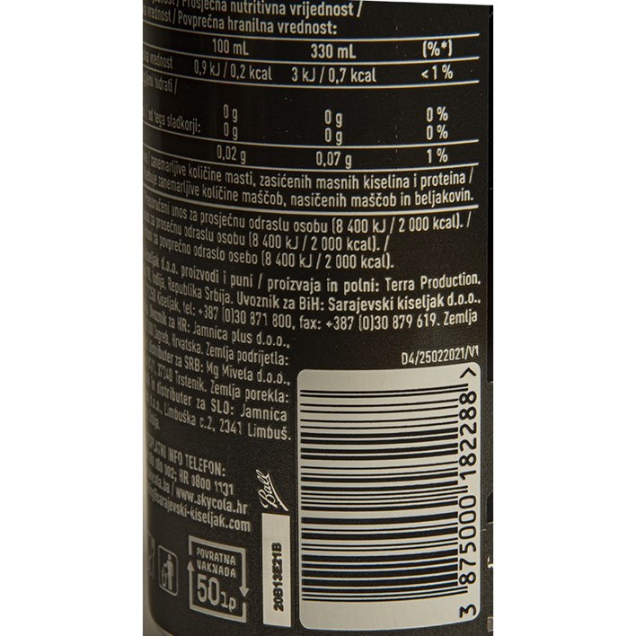 SOK GAZIRANI SKY COLA ZERO 0,33l LIMENKA JAMNICA