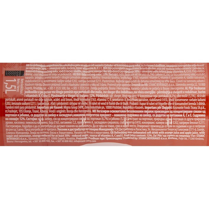 SOK JUICY FRUITS CRVENA NARANČA JABUKA 1,5l PVC JAMNICA