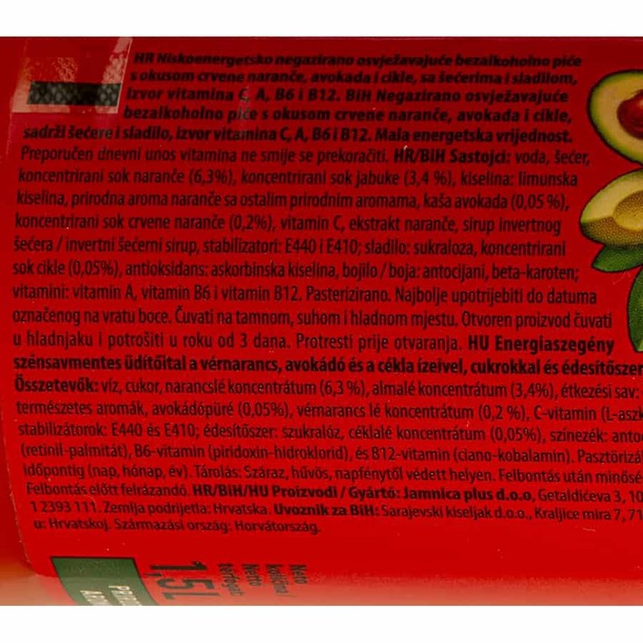 TOCO CRVENA NARANČA AVOKADO CIKLA 1,5l JAMNICA