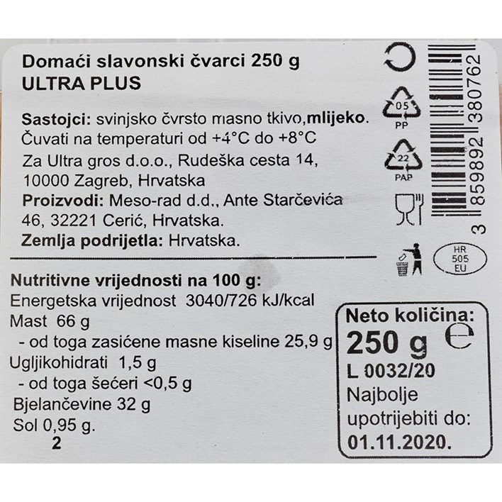 ČVARCI 250g ULTRA