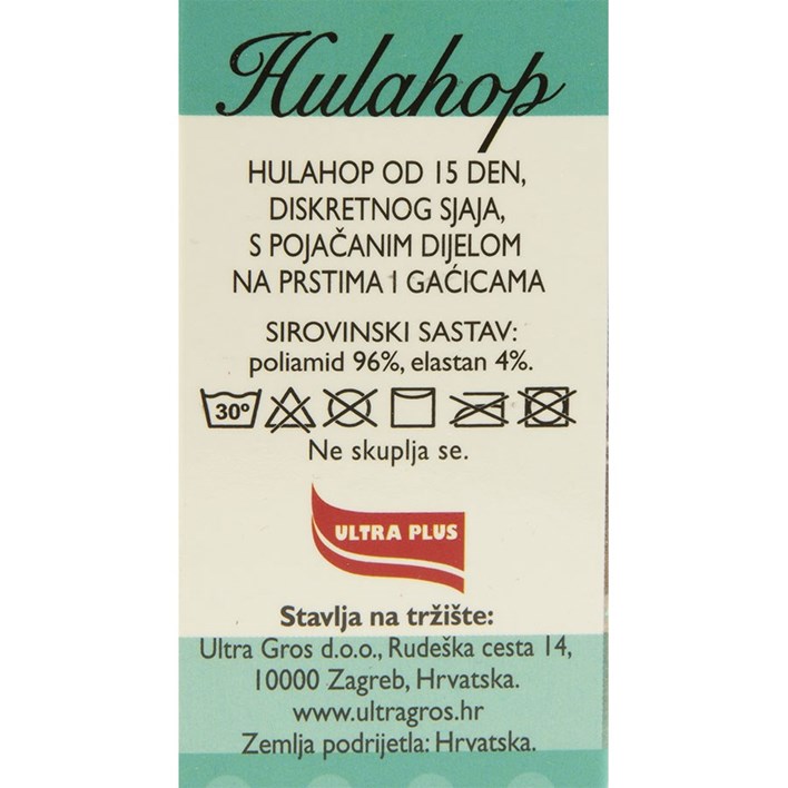 ČARAPE HULA HOP CRNE VELIČINA 5 15 DEN ULTRA