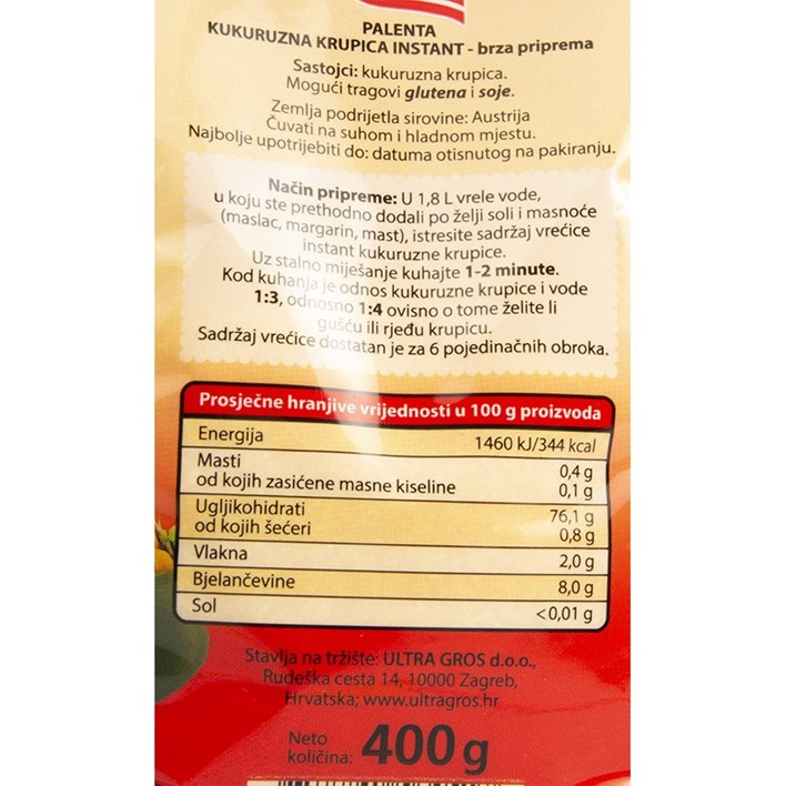 INSTANT PALENTA 400g ULTRA