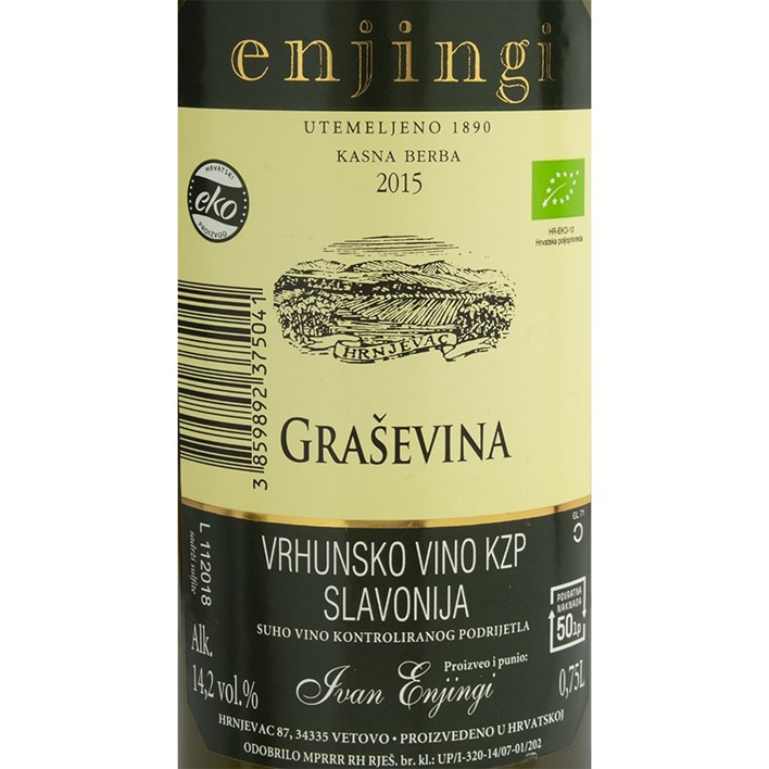 VINO BIJELO GRAŠEVINA ENJINGI 0,75l VRUTAK