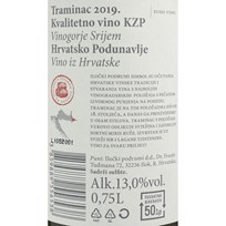 VINO BIJELO ILOČKI TRAMINAC 0,75l JAMNICA