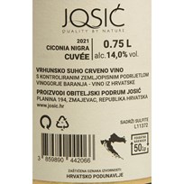 VINO CRNO CUVEE JOSIĆ CICONIA NIGRA  0,75l VRUTAK