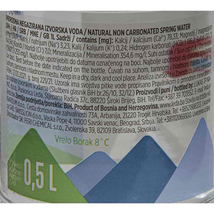 VODA PRIRODNA LEDA 0,5l