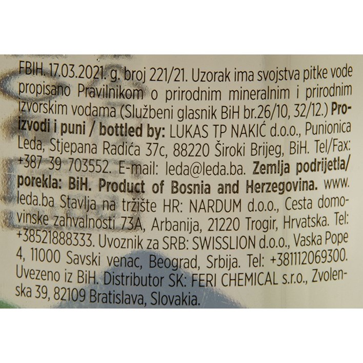 VODA PRIRODNA LEDA 1l